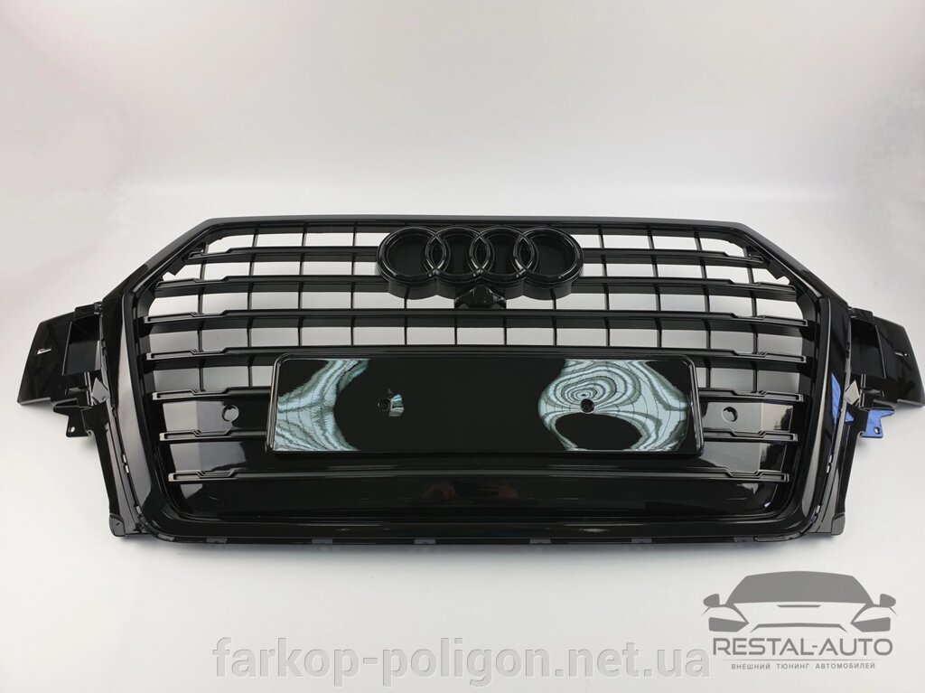 Тюнінг Грати радіатора Audi Q7 2015-2020 рік Чорна (в стилі S-Line) від компанії Інтернет-магазин тюнінгу «Safety auto group» - фото 1