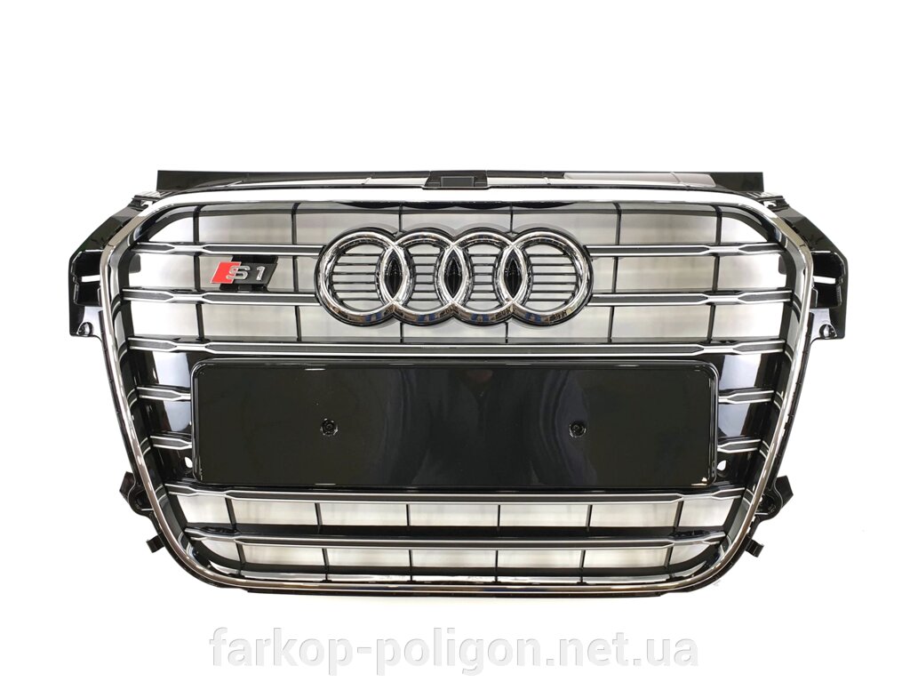 Тюнінг Решітка радіатора Audi A1 з 2010-2014 р. Чорна з хромом (у стилі S-Line) від компанії Інтернет-магазин тюнінгу «Safety auto group» - фото 1