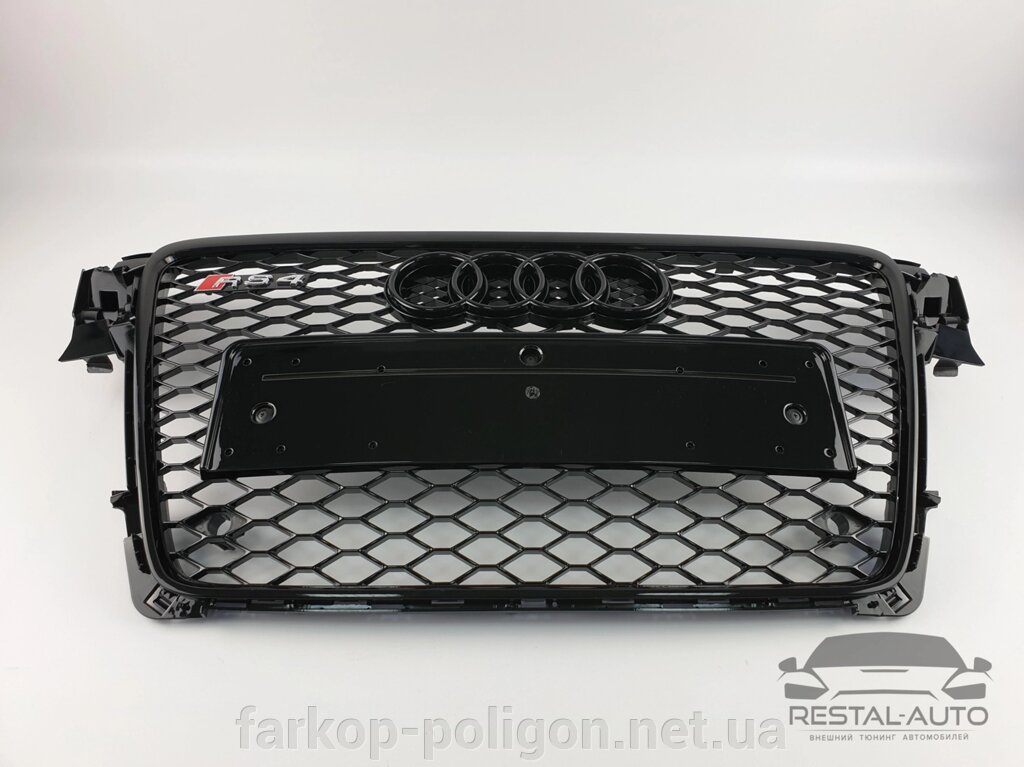 Тюнінг Решітка радіатора Audi A4 2007-2011 рік Чорна (в стилі RS) від компанії Інтернет-магазин тюнінгу «Safety auto group» - фото 1
