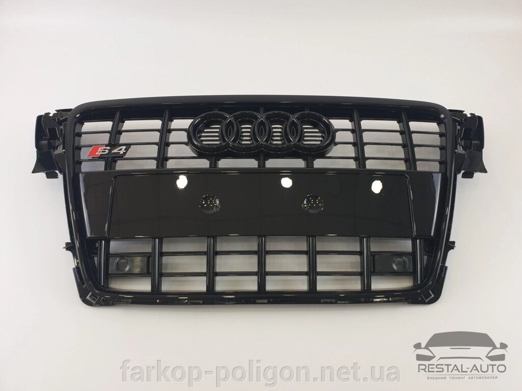 Тюнінг Решітка радіатора Audi A4 2007-2011 рік Чорна (в стилі S-Line) від компанії Інтернет-магазин тюнінгу «Safety auto group» - фото 1