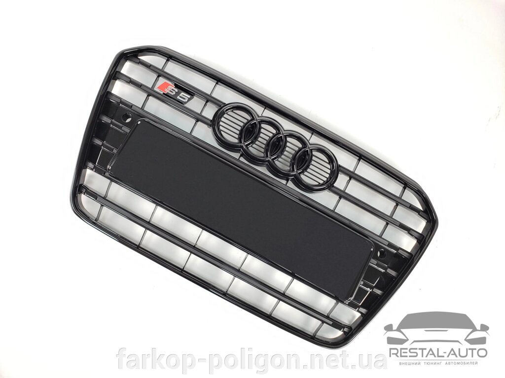 Тюнінг Решітка радіатора Audi A5 2011-2016 рік Чорна (в стилі S-Line) від компанії Інтернет-магазин тюнінгу «Safety auto group» - фото 1