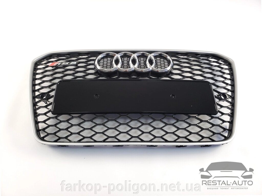 Тюнінг Решітка радіатора Audi A5 2011-2016 рік Чорна з сірою рамкою (в стилі RS) від компанії Інтернет-магазин тюнінгу «Safety auto group» - фото 1
