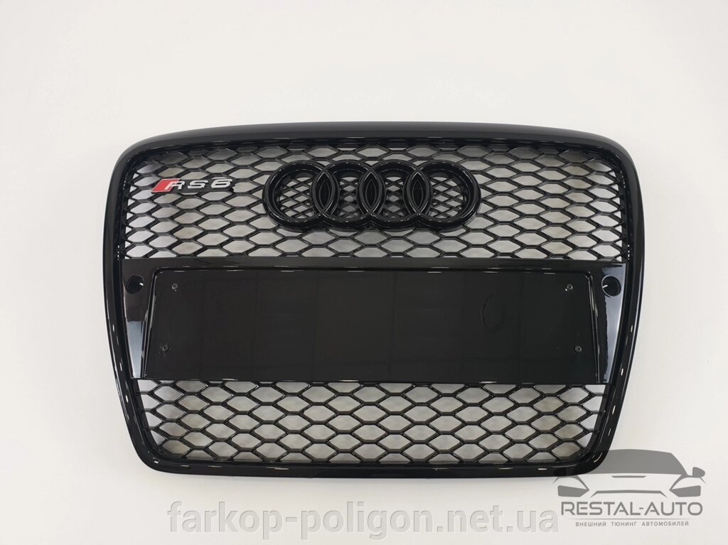 Тюнінг Решітка радіатора Audi A6 2004-2011 рік Чорна під парктроніки (в стилі RS) від компанії Інтернет-магазин тюнінгу «Safety auto group» - фото 1