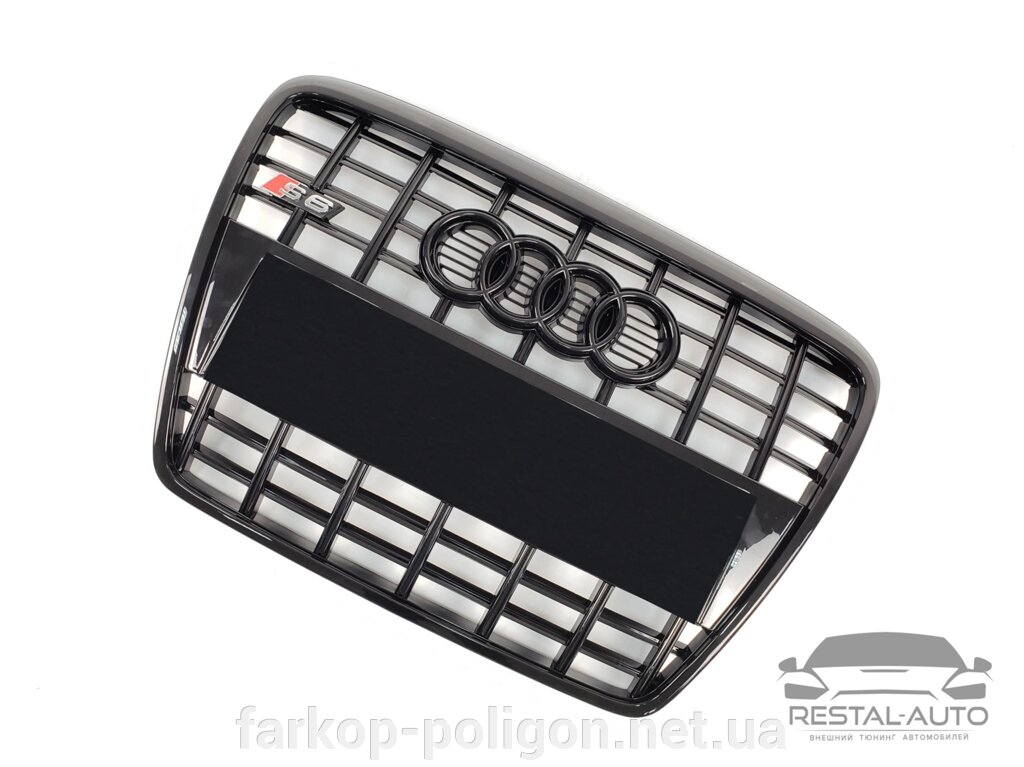 Тюнінг Решітка радіатора Audi A6 2004-2011 рік Чорна (в стилі S-Line) від компанії Інтернет-магазин тюнінгу «Safety auto group» - фото 1