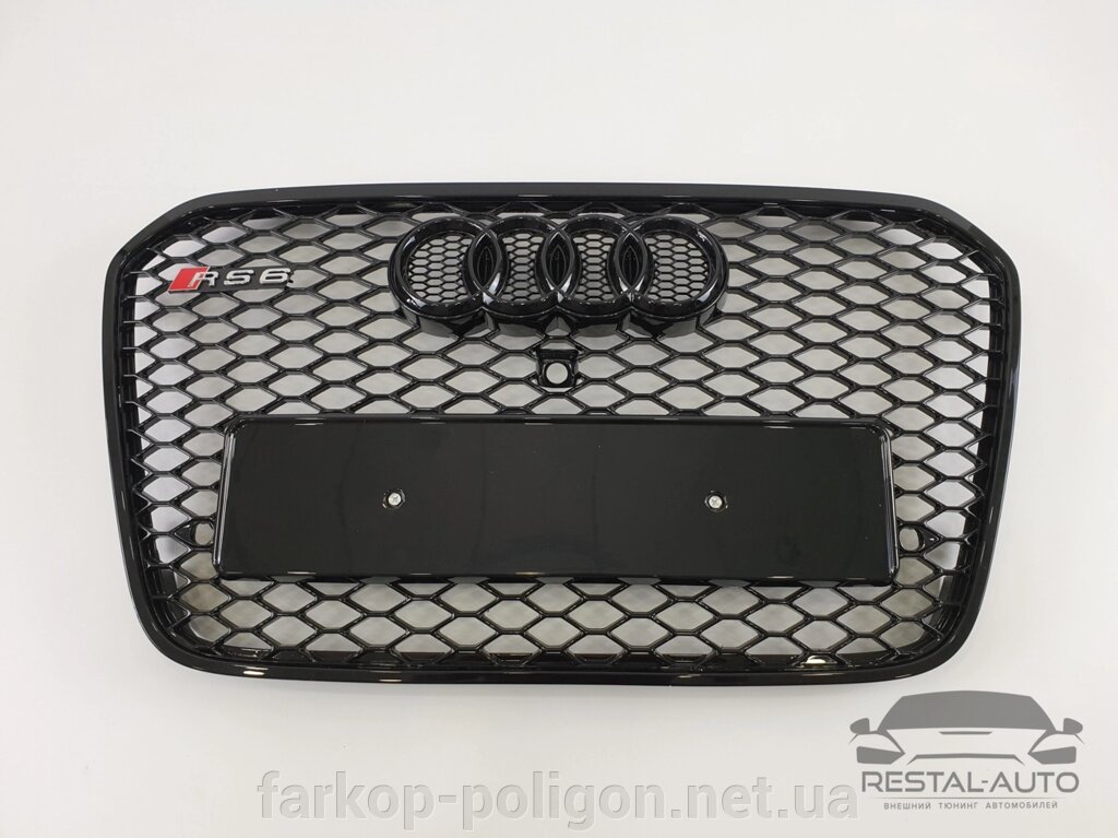 Тюнінг Решітка радіатора Audi A6 2011-2014 рік Чорна під камеру (в стилі RS) від компанії Інтернет-магазин тюнінгу «Safety auto group» - фото 1
