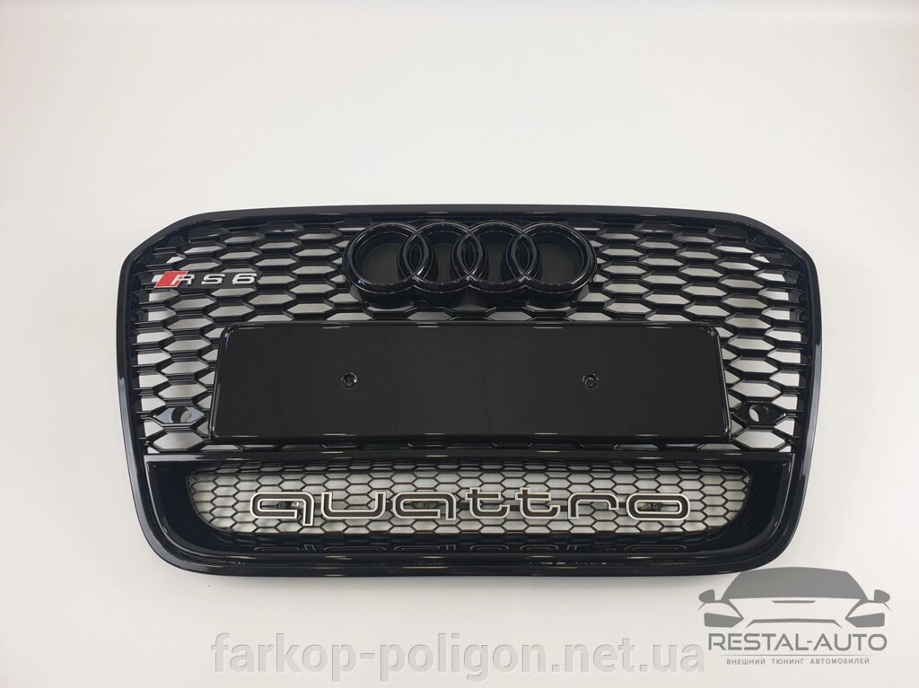 Тюнінг Решітка радіатора Audi A6 2011-2014 рік Чорна Quattro (в стилі RS) від компанії Інтернет-магазин тюнінгу «Safety auto group» - фото 1