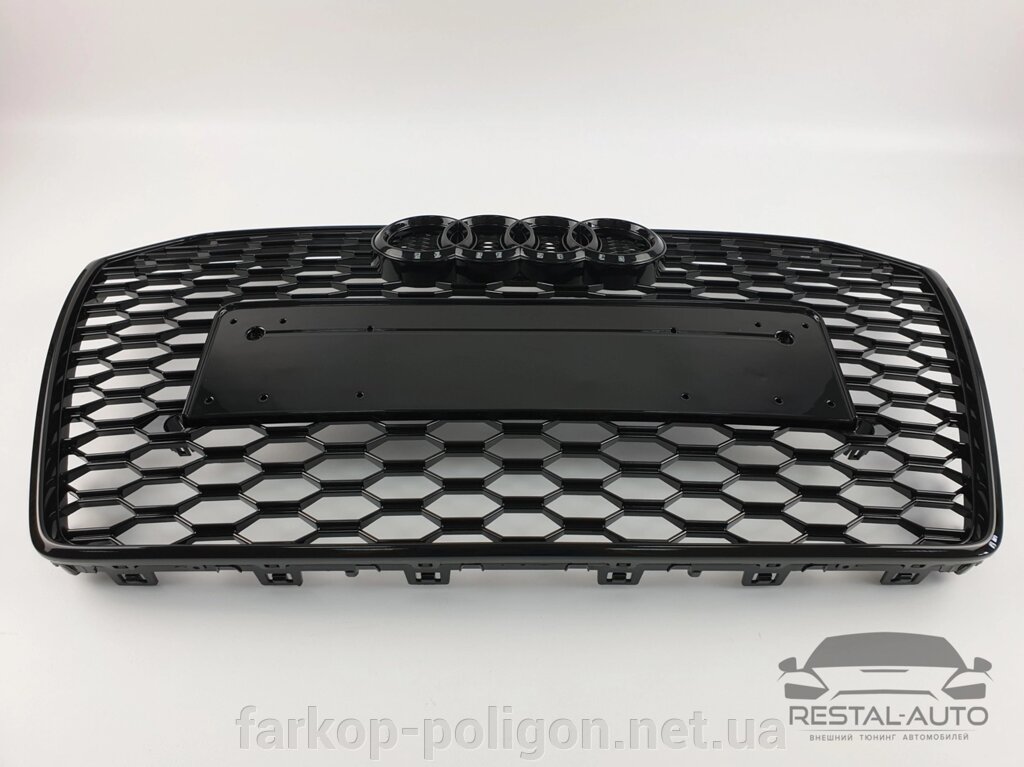 Тюнінг Решітка радіатора Audi A6 2014-2018 рік Чорна (в стилі RS) від компанії Інтернет-магазин тюнінгу «Safety auto group» - фото 1