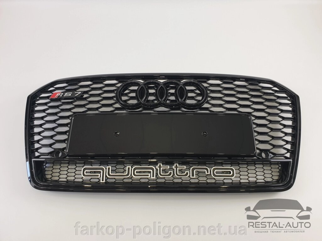 Тюнінг Решітка радіатора Audi A7 2014-2017 рік Чорна Quattro (в стилі RS) від компанії Інтернет-магазин тюнінгу «Safety auto group» - фото 1