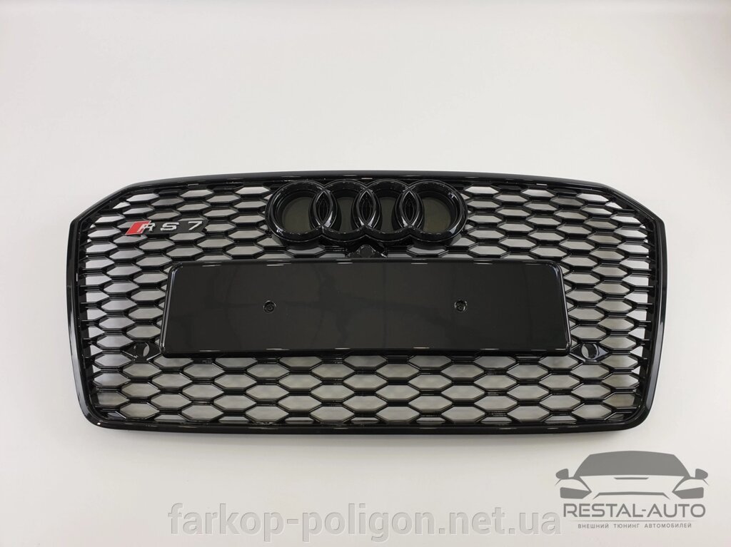 Тюнінг Решітка радіатора Audi A7 2014-2017 рік Чорна (в стилі RS) від компанії Інтернет-магазин тюнінгу «Safety auto group» - фото 1
