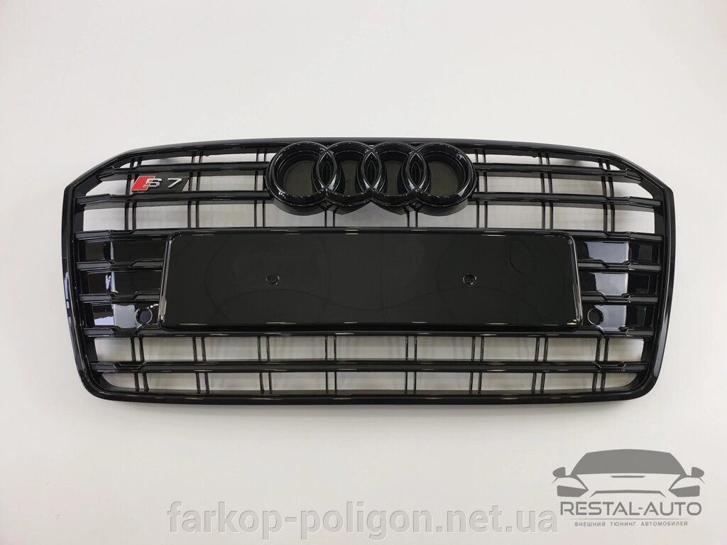 Тюнінг Решітка радіатора Audi A7 2014-2017 рік Чорна (в стилі S-Line) від компанії Інтернет-магазин тюнінгу «Safety auto group» - фото 1