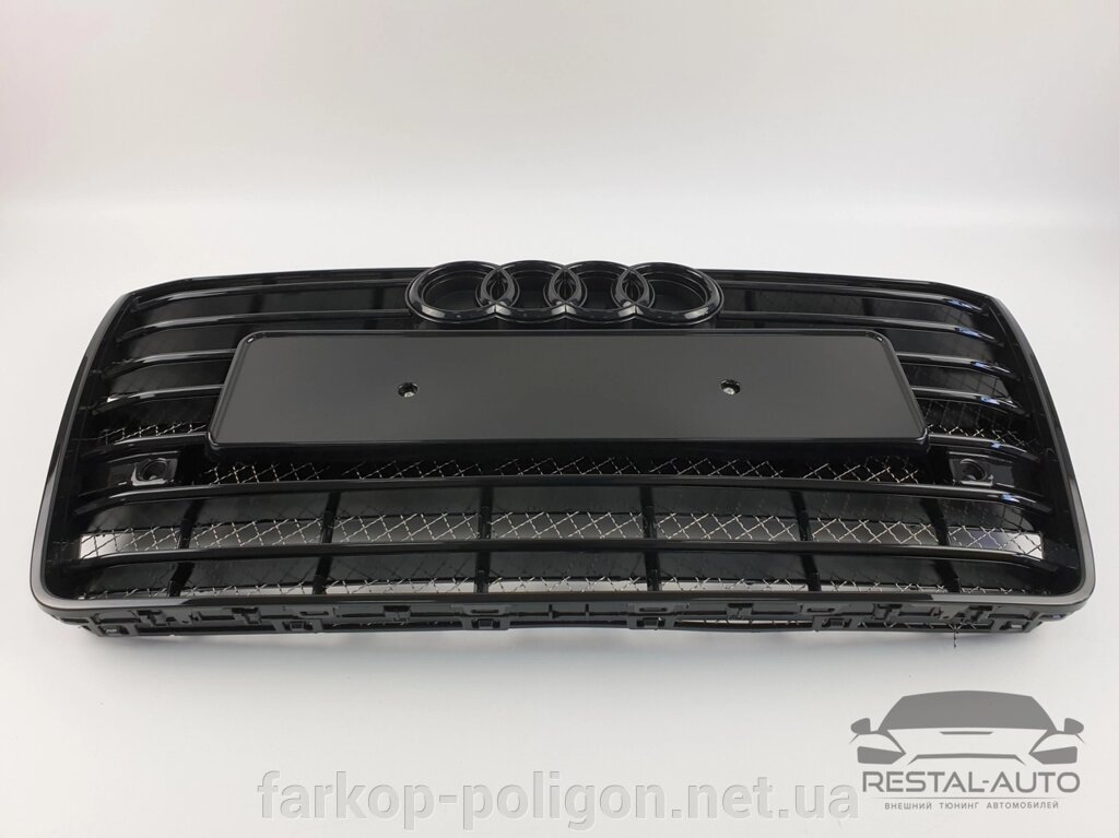 Тюнінг Решітка радіатора Audi A8 2014-2017 рік Чорна (в стилі W12) від компанії Інтернет-магазин тюнінгу «Safety auto group» - фото 1