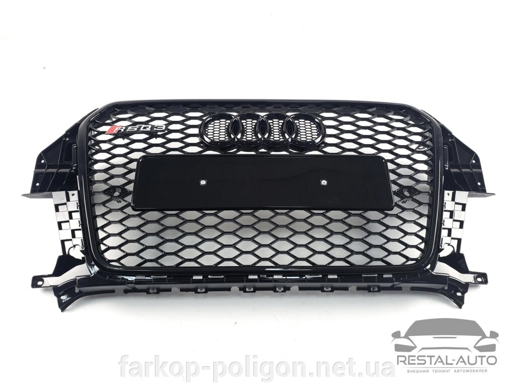 Тюнінг Решітка радіатора Audi Q3 2011-2014 рік Чорна (в стилі RS) від компанії Інтернет-магазин тюнінгу «Safety auto group» - фото 1