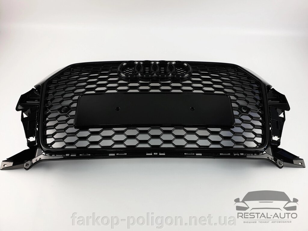 Тюнінг Решітка радіатора Audi Q3 2014-2018 рік Чорна (в стилі RS) від компанії Інтернет-магазин тюнінгу «Safety auto group» - фото 1