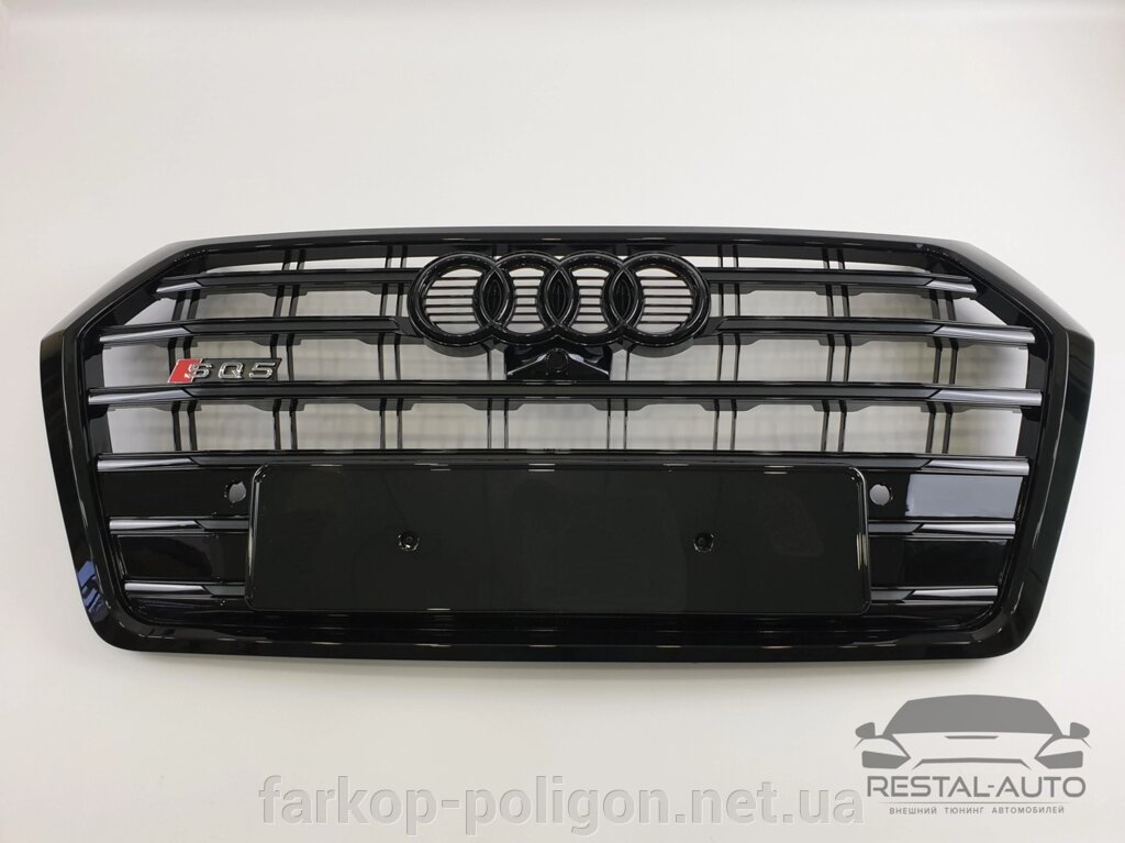 Тюнінг Решітка радіатора Audi Q5 2016-2020 рік Чорна (в стилі S-Line) від компанії Інтернет-магазин тюнінгу «Safety auto group» - фото 1