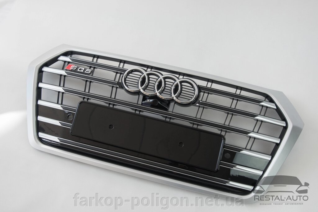 Тюнінг Решітка радіатора Audi Q5 2016-2020рік Чорна з сірим (в стилі S-Line) від компанії Інтернет-магазин тюнінгу «Safety auto group» - фото 1