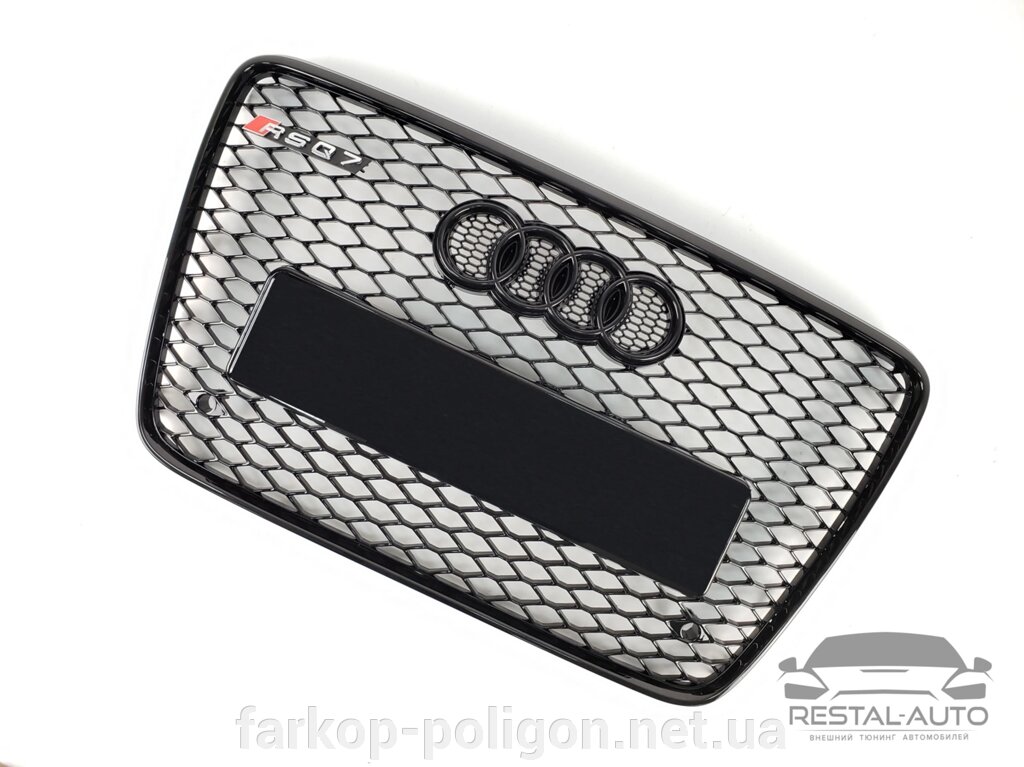 Тюнінг Решітка радіатора Audi Q7 2009-2015 рік Чорна (в стилі RS) від компанії Інтернет-магазин тюнінгу «Safety auto group» - фото 1