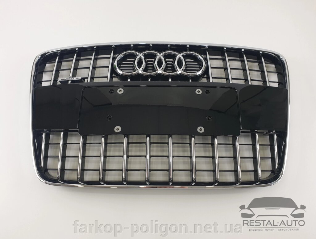 Тюнінг Решітка радіатора Audi Q7 2009-2015 рік Чорна з хромом (в стилі S-Line) від компанії Інтернет-магазин тюнінгу «Safety auto group» - фото 1