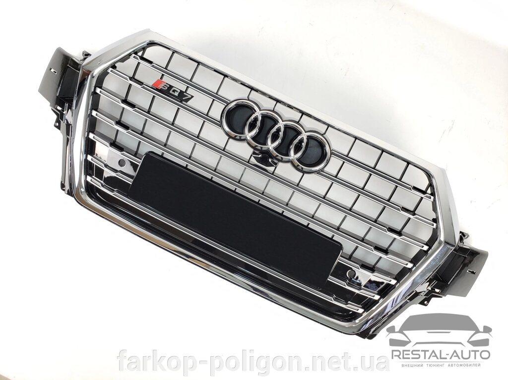 Тюнінг Решітка радіатора Audi Q7 2015-2020рік Чорна з хромом (в стилі S-Line) від компанії Інтернет-магазин тюнінгу «Safety auto group» - фото 1