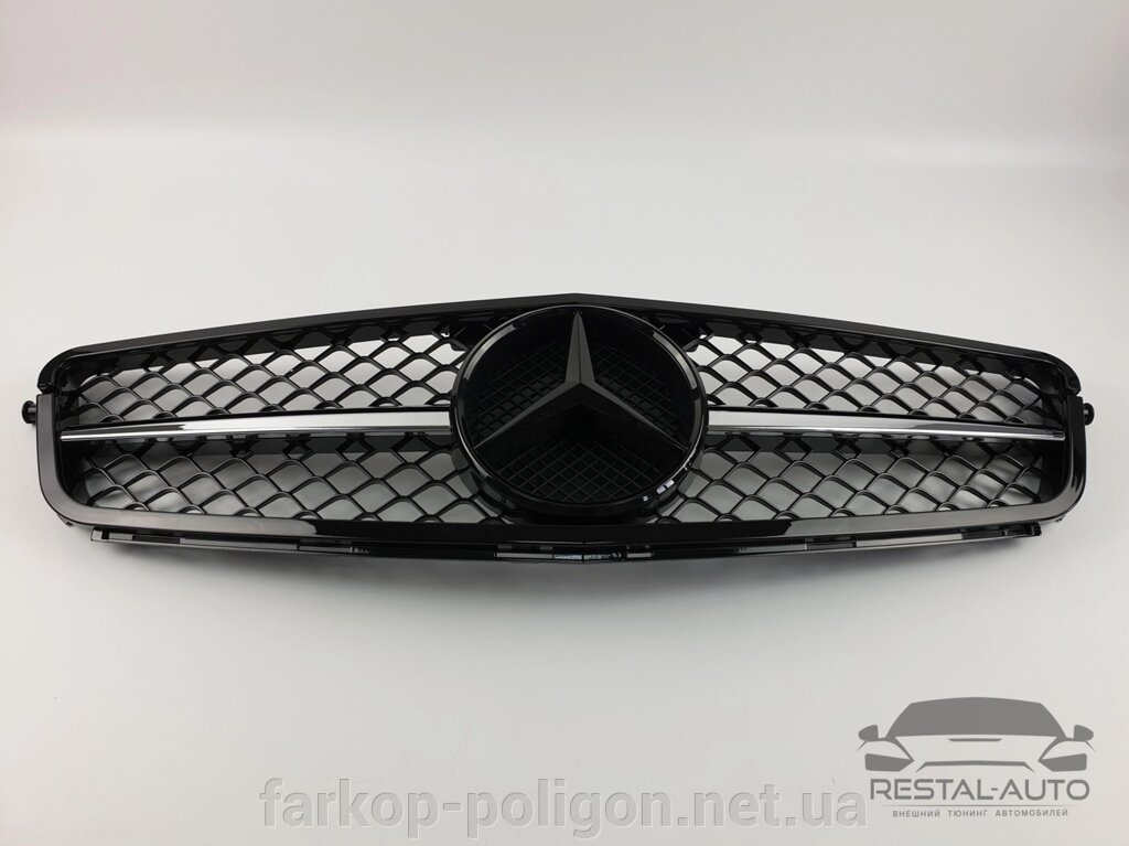 Тюнінг Решітка радіатора Mercedes C-Class W204 2007-2014 рік (SL Black W/Moulding) від компанії Інтернет-магазин тюнінгу «Safety auto group» - фото 1