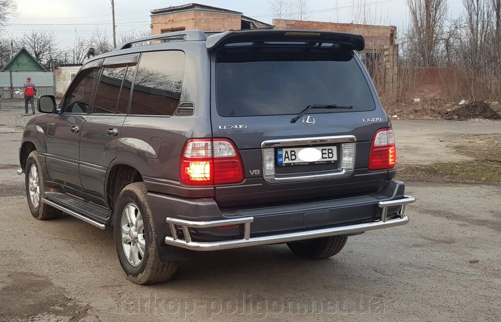 Задній захист AK009-15 (нерж.) Lexus LX470 від компанії Інтернет-магазин тюнінгу «Safety auto group» - фото 1