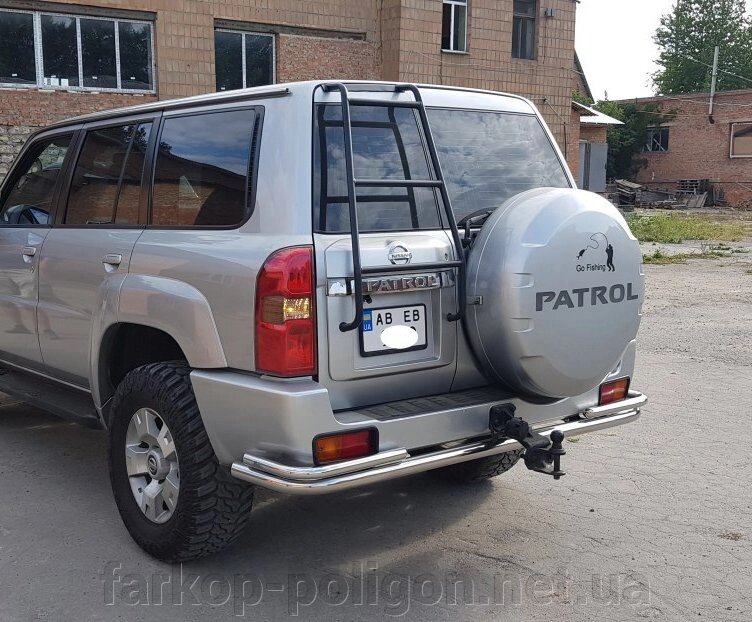 Задня дуга AK005-3 (нерж) Nissan Patrol Y61 1997-2011рр. від компанії Інтернет-магазин тюнінгу «Safety auto group» - фото 1