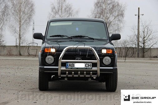 Захист переднього бампера - Кенгурятник Lada Niva (85+) від компанії Інтернет-магазин тюнінгу «Safety auto group» - фото 1