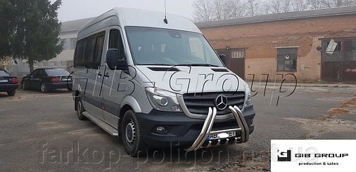 Захист переднього бампера - Кенгурятник Mercedes - Benz Sprinter (2014-2018) від компанії Інтернет-магазин тюнінгу «Safety auto group» - фото 1