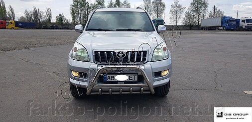 Захист переднього бампера -Кенгурятник Toyota Land Cruiser Prado 120 (2002-2009) від компанії Інтернет-магазин тюнінгу «Safety auto group» - фото 1