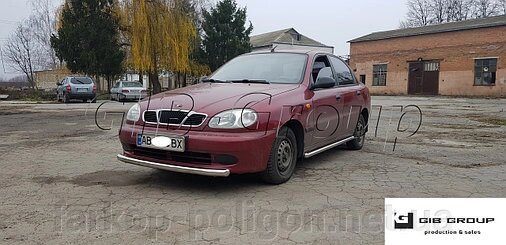 Захист переднього бампера (одинарна нержавіюча труба - одинарний вус) Daewoo Lanos (98+) від компанії Інтернет-магазин тюнінгу «Safety auto group» - фото 1