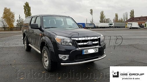 Захист переднього бампера (одинарна нержавіюча труба – одинарний вус) Ford Ranger (06-12) від компанії Інтернет-магазин тюнінгу «Safety auto group» - фото 1