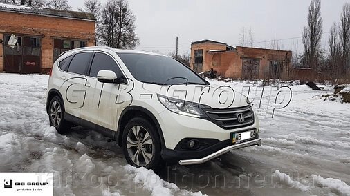 Захист переднього бампера (одинарна нержавіюча труба – одинарний вус) Honda CRV (12-16) від компанії Інтернет-магазин тюнінгу «Safety auto group» - фото 1