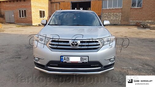 Захист переднього бампера (одинарна труба нержавіюча - одинарний вус) Toyota Highlander (10-13) від компанії Інтернет-магазин тюнінгу «Safety auto group» - фото 1