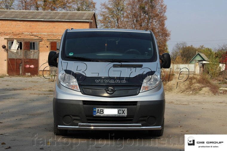 Захист переднього бампера (подвійна труба) Opel Vivaro з 2001-2013 рр. модель F3-10L.6 від компанії Інтернет-магазин тюнінгу «Safety auto group» - фото 1