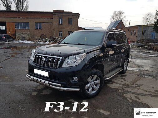 Захист переднього бампера (подвійна труба) Toyota Land Cruiser Prado 150 з 2009-2017 р. модель F3-12.6 від компанії Інтернет-магазин тюнінгу «Safety auto group» - фото 1