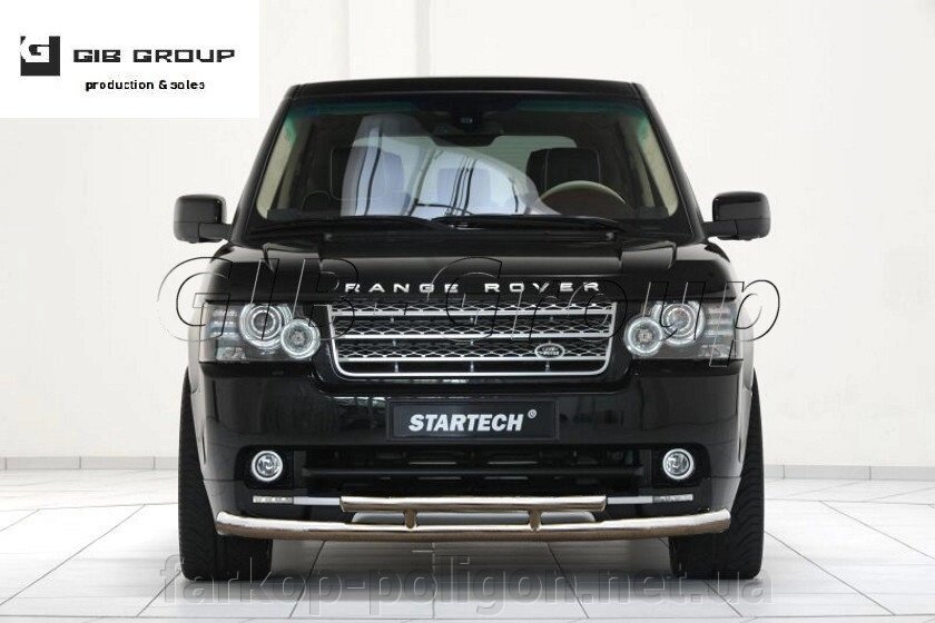 Захист переднього бампера (подвійний вус) Range Rover Vogue з 2002-2012 р. модель F3-20.6 від компанії Інтернет-магазин тюнінгу «Safety auto group» - фото 1