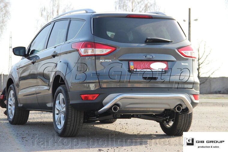 Захист заднього бампера (одинарна нержавіюча труба – одинарний вус) Ford Kuga (13+) від компанії Інтернет-магазин тюнінгу «Safety auto group» - фото 1