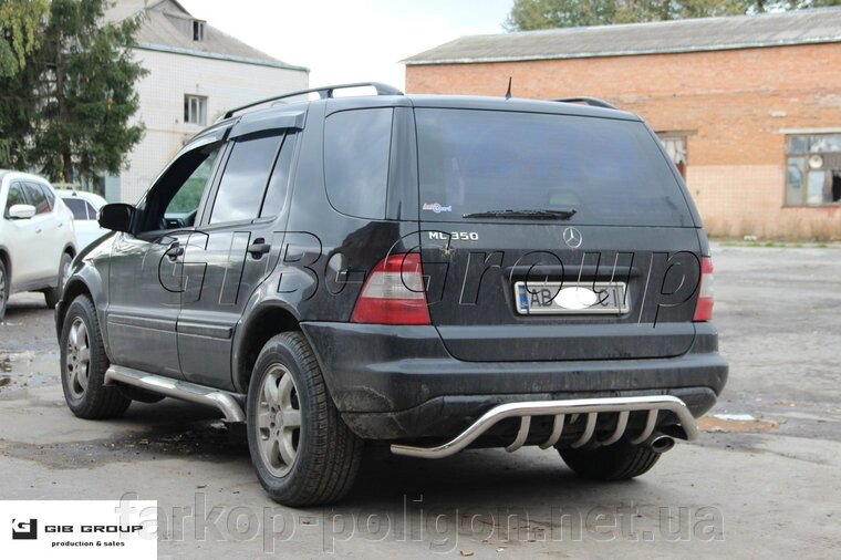 Захист заднього бампера (одинарна нержавіюча труба - одинарний вус) Mercedes-Benz ML 163 (97-05) від компанії Інтернет-магазин тюнінгу «Safety auto group» - фото 1