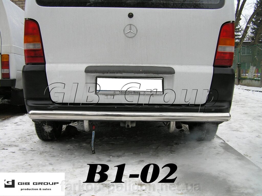 Захист заднього бампера (одинарна нержавіюча труба - одинарний вус) Mercedes-Benz Vito (96-03) від компанії Інтернет-магазин тюнінгу «Safety auto group» - фото 1