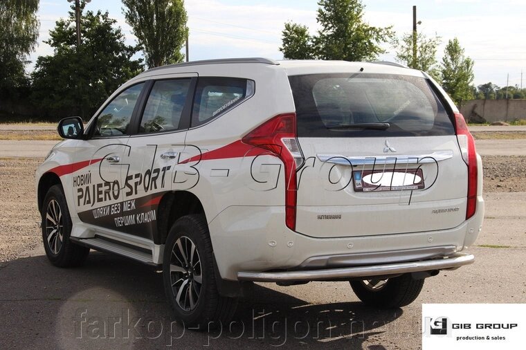Захист заднього бампера (одинарна нержавіюча труба - одинарний вус) Mitsubishi Pajero Sport (16+) від компанії Інтернет-магазин тюнінгу «Safety auto group» - фото 1