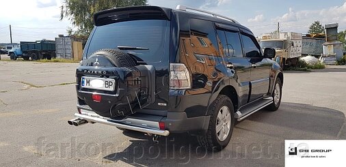 Захист заднього бампера (одинарна нержавіюча труба - одинарний вус) Mitsubishi Pajero Wagon 4 (06+) від компанії Інтернет-магазин тюнінгу «Safety auto group» - фото 1