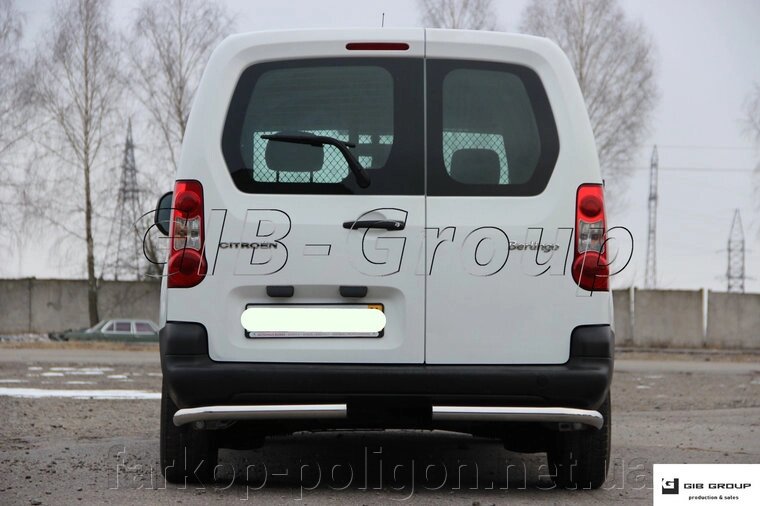 Захист заднього бампера (одинарна труба нержавіюча - одинарний вус) Citroen Berlingo (08+) від компанії Інтернет-магазин тюнінгу «Safety auto group» - фото 1