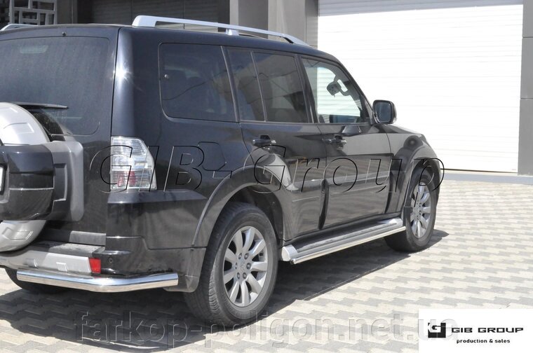 Захист заднього бампера (одинарні кути) для Mitsubishi Pajero Wagon 4 (2006+) від компанії Інтернет-магазин тюнінгу «Safety auto group» - фото 1