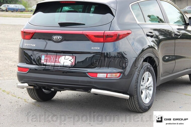 Захист заднього бампера (одинарні кути) KIA Sportage з 2016-2020 рр. модель B1-09.6 від компанії Інтернет-магазин тюнінгу «Safety auto group» - фото 1