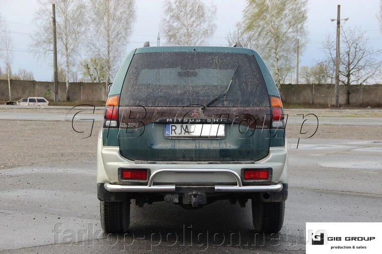 Захист заднього бампера (подвійна нержавіюча труба - подвійний вус) Mitsubishi Pajero Sport (16+) від компанії Інтернет-магазин тюнінгу «Safety auto group» - фото 1