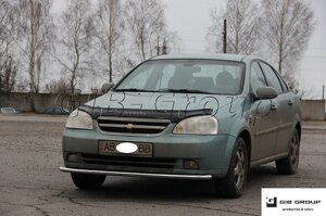 Захист переднього бампера (одинарна труба нержавіюча - одинарний вус) Chevrolet Lacetti (02+