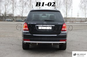 Захист заднього бампера (одинарна нержавіюча труба - одинарний вус) Mercedes-Benz GL 164 (06-12)