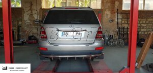 Захист заднього бампера (одинарна нержавіюча труба - одинарний вус) Mercedes-Benz GL 164 (06-12)