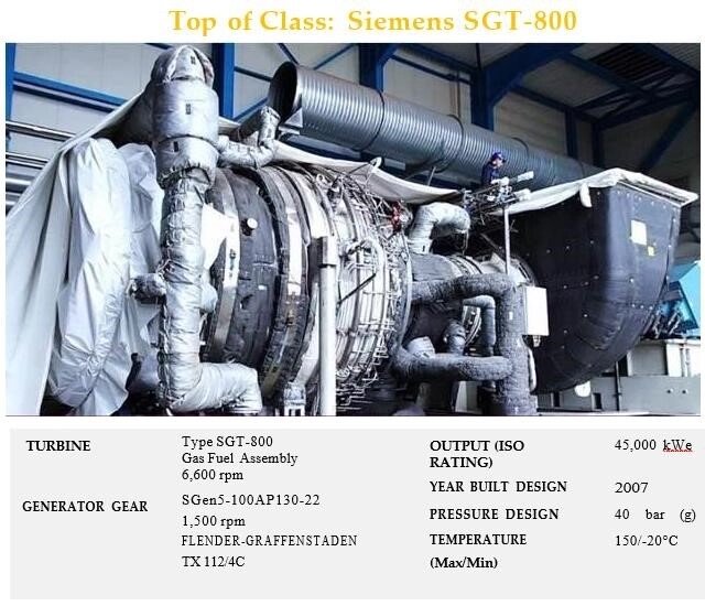 Б/У газова турбіна Siemens SGT800, 45 Мвт. від компанії Будівельне обладнання - фото 1