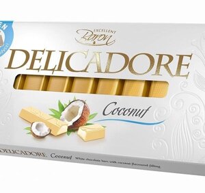 Білий шоколад Delicadore з кокосовою начинкою 200 г