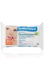 Дитячі вологі серветки - Babylove sensitive Feuchttücher 80 шт